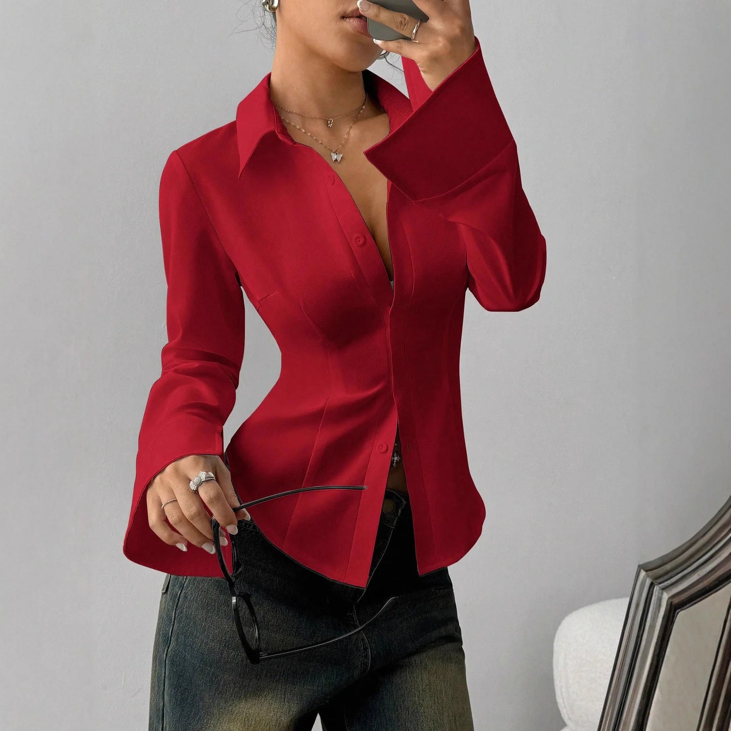 Women Blouses 2026 Spring Autumn Long Sleeve Blouse Woman Blouse Shirt Office Elegant Work Shirt Top Blusas Mujer De Moda