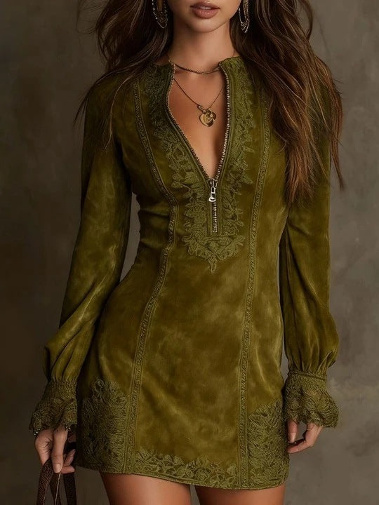 2025 Autumn Winter Long Sleeve Elegant Mini Dress Women's Clothing Casual Party Work Evening Sheath Office Lady Dresses