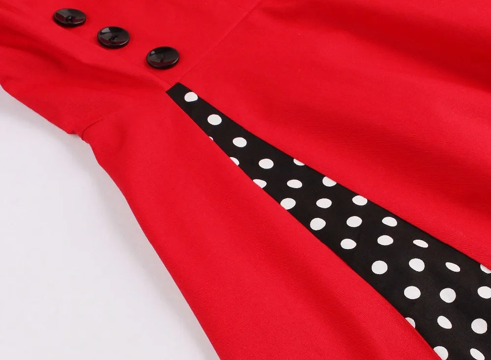 S-5XL Plus Size Women Robe Pin Up Dress Retro Vintage 50s 60s Rockabilly Dot Swing Summer female Dresses Elegant Tunic Vestido