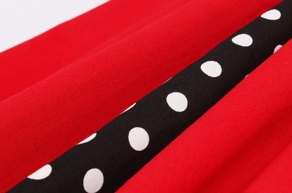 S-5XL Plus Size Women Robe Pin Up Dress Retro Vintage 50s 60s Rockabilly Dot Swing Summer female Dresses Elegant Tunic Vestido