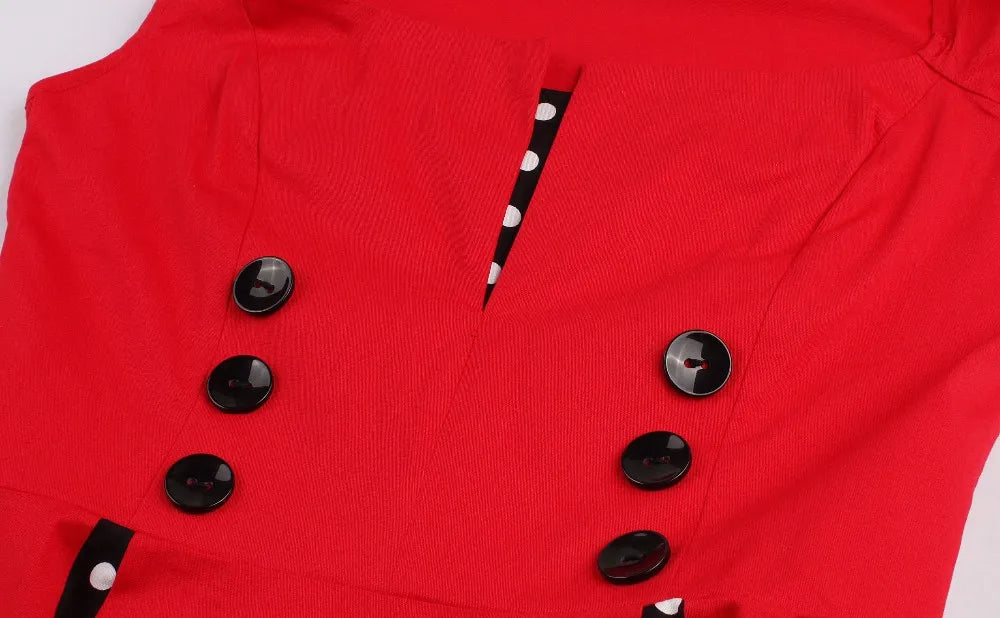 S-5XL Plus Size Women Robe Pin Up Dress Retro Vintage 50s 60s Rockabilly Dot Swing Summer female Dresses Elegant Tunic Vestido