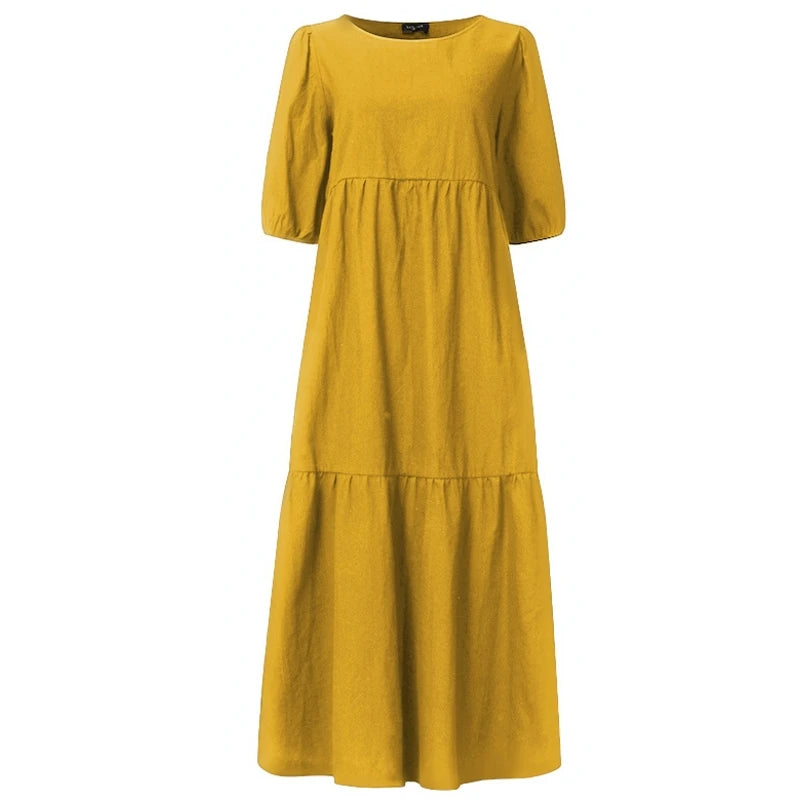 Summer Dress Vintage Sexy Lantern Sleeve Mid-Calf Dress 2022 Women' Sundress Casual Bohemian Beach Vestidos Big Size