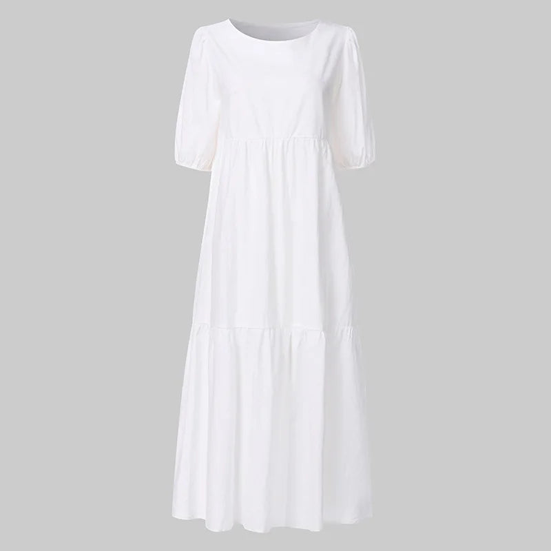 Summer Dress Vintage Sexy Lantern Sleeve Mid-Calf Dress 2022 Women' Sundress Casual Bohemian Beach Vestidos Big Size