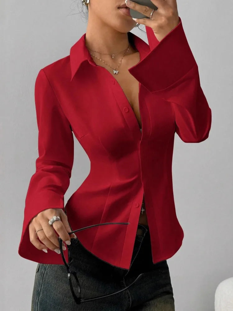 Women Blouses 2026 Spring Autumn Long Sleeve Blouse Woman Blouse Shirt Office Elegant Work Shirt Top Blusas Mujer De Moda