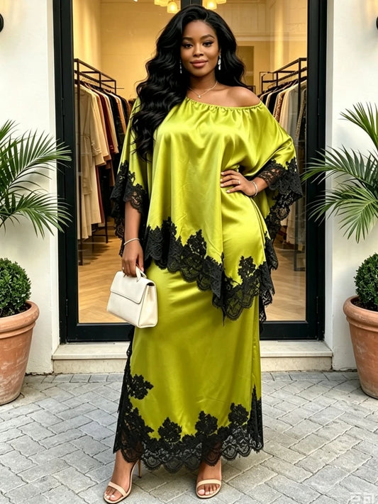 2 Piece Women Sets Dashiki African New Arrival Summer Autumn Matching Sets Two Pieces Sets Top And Skirt Suits Outfits Clothing