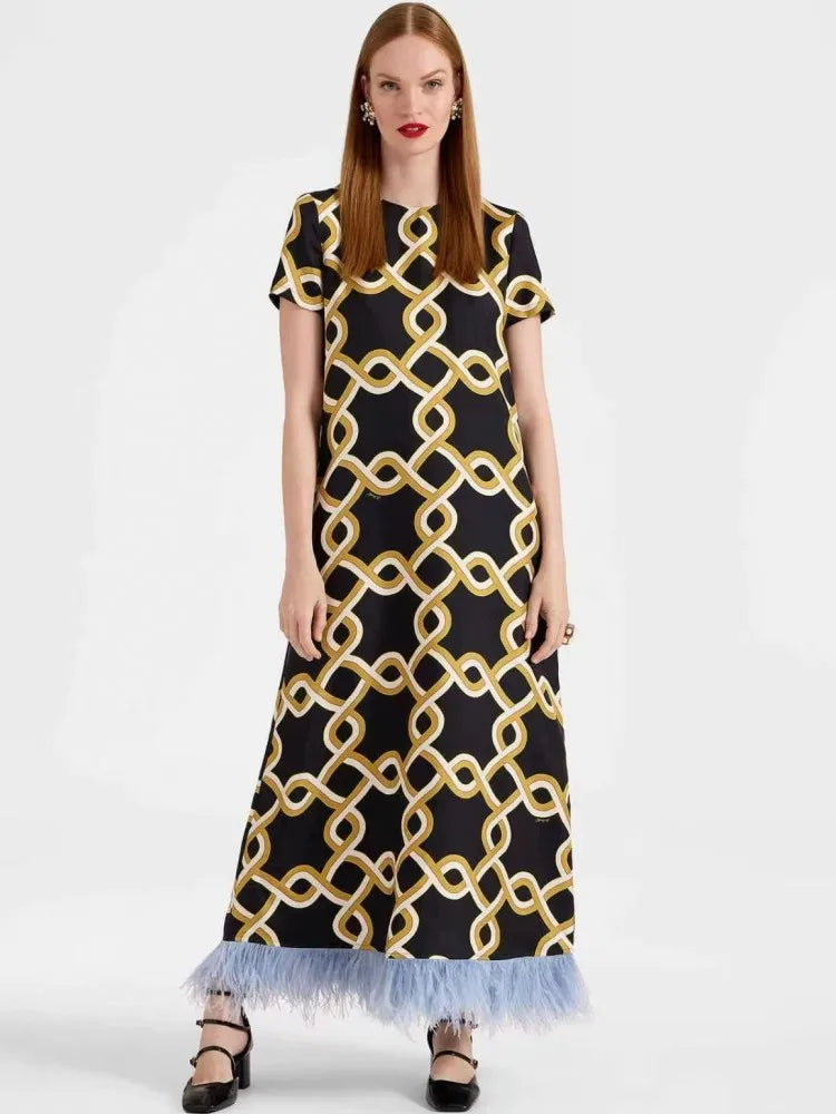 African Dresses For Women Elegant Short Sleeve Dashiki Maxi A-Line Dress Ladies Traditional African Clothing Fairy Dreaes
