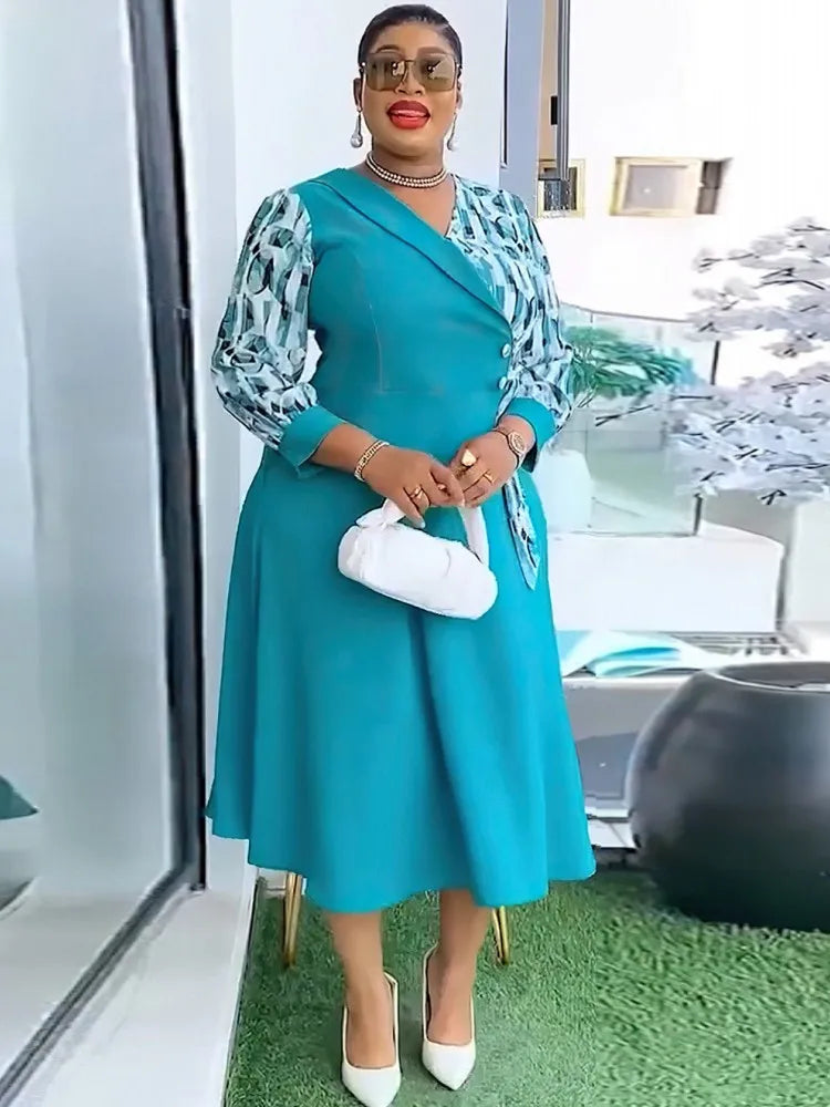 African Dresses For Women Elegant Polyester Muslim Fashion Abayas Dashiki Robe Kaftan Long Midi Dress Turkish Africa 2026 New