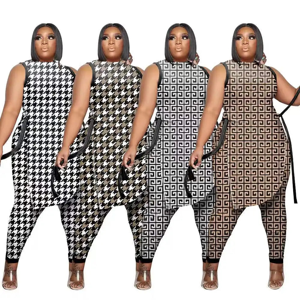 2 Piece Women Set Dashiki African Clothes 2022 Spring Summer New Fashion Sleeveless Top And Pants Suit Party Lady Matching Sets