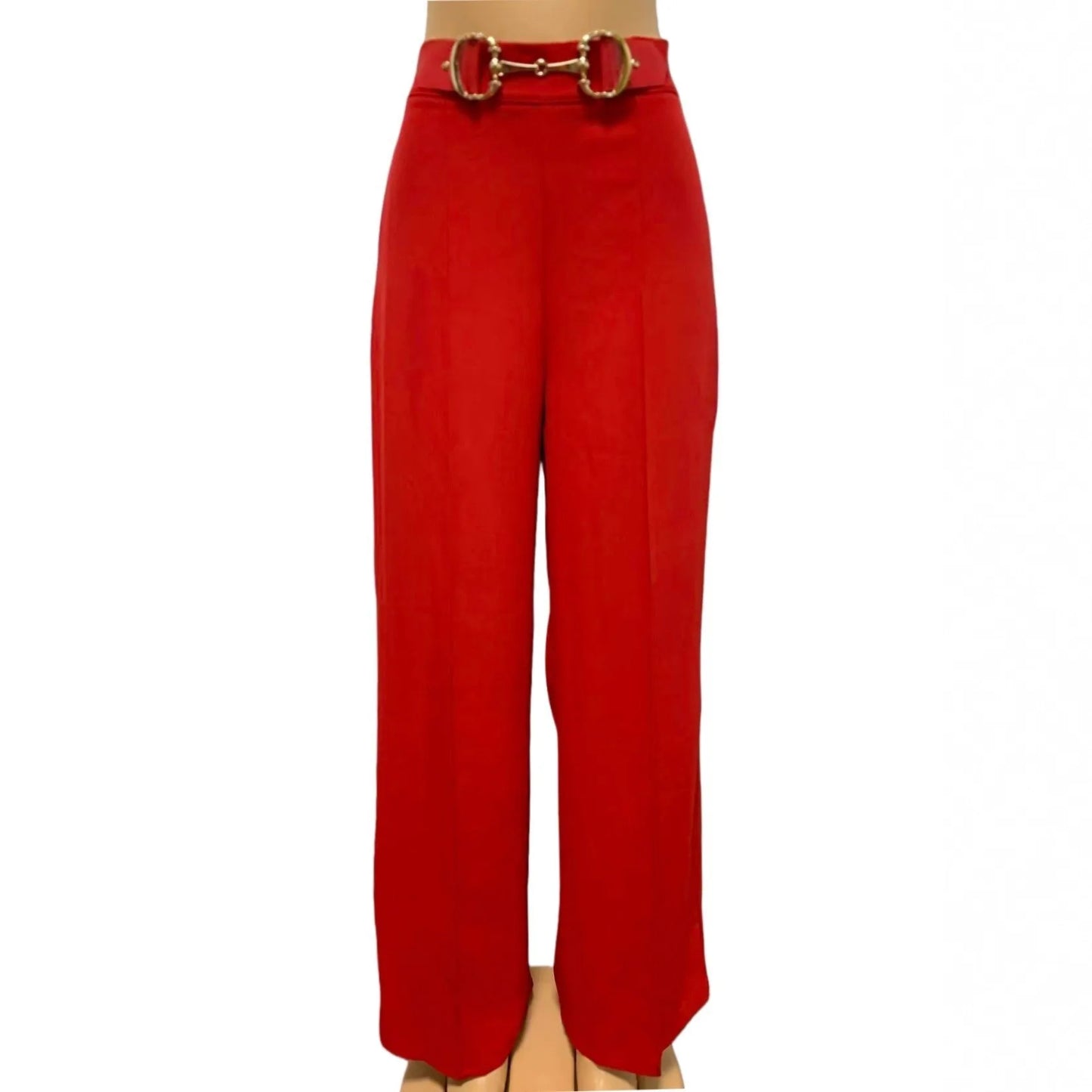 Women High Waist Wide Leg Pants Shiny Fuchsia Straight Pants Long Palazzo Casual Trendy Trousers 2026 Spring Autumn New