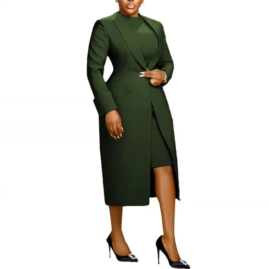 2 Piece Blazer And Sleeveless Dress Sets Plus Size Clothes Dresses For Women's Clothing 2025 Spring Autumn Big Size 3XL Oversize