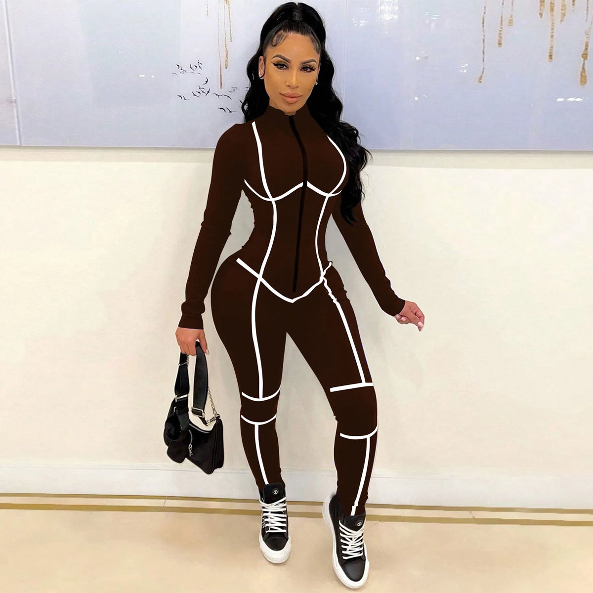 Solid Color Women Jumpsuits For Spring Autumn 2026 Long Sleeve Loose Fashion Streetwear Overalls Sports Pants Trousers