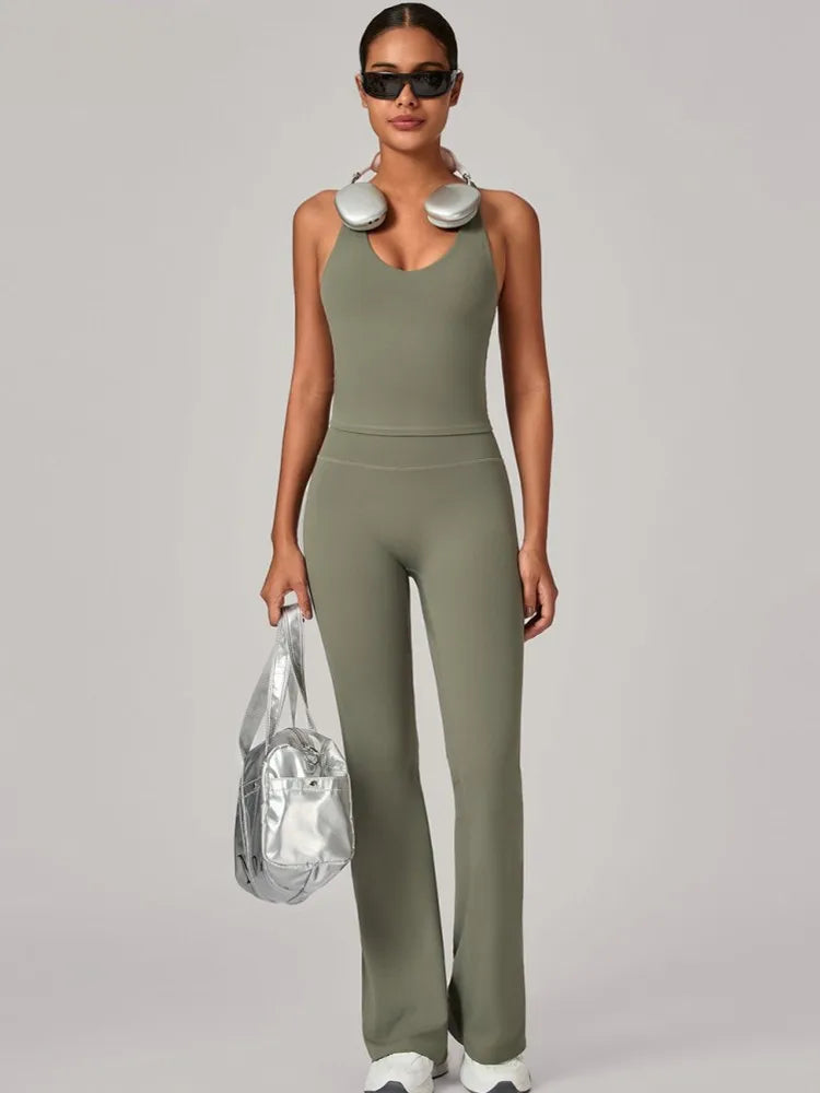 2 Piece Women Sets New Summer Autumn Sports Matching Sets Two Pieces Sets Sleeveless Tops And Pants Suits Outfits Clothing