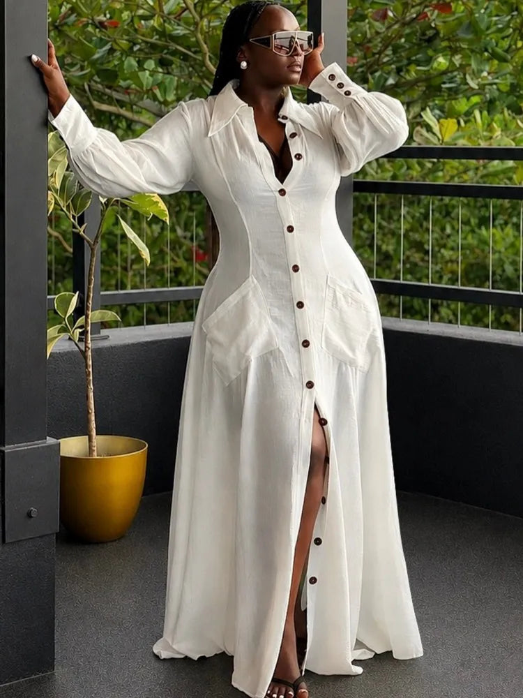 XL-5XL Plus Size Clothes Dresses Women Robes Autumn Long Sleeve Street Style Casual 3XL 4XL Big Size Long Maxi Dress Oversized