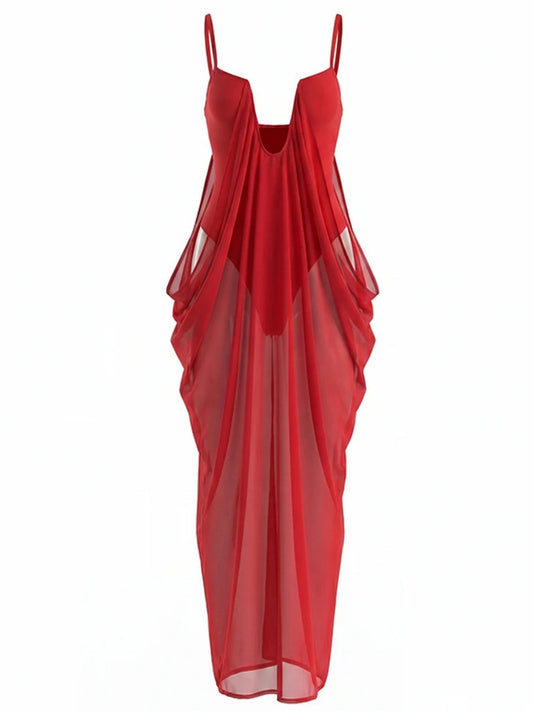 Summer Cover Ups Women Swimsuit Strapless Sleeveless Robes Bathing Suit New Beach Holiday Long Maxi Dresses Cover-Up