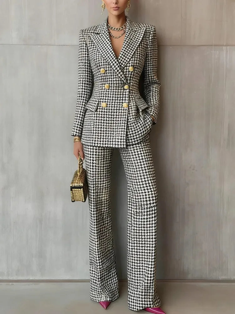 Fashion Set For Women 2 Piece Sets New Arrival Matching Two Pieces Sets Long Sleeve Blazer Top And Pants Suits Outfits Clothing