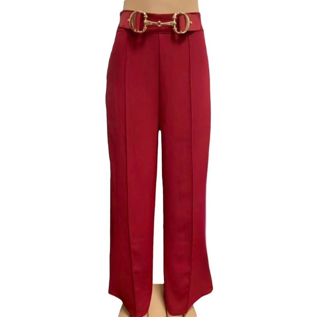 Women High Waist Wide Leg Pants Shiny Fuchsia Straight Pants Long Palazzo Casual Trendy Trousers 2026 Spring Autumn New