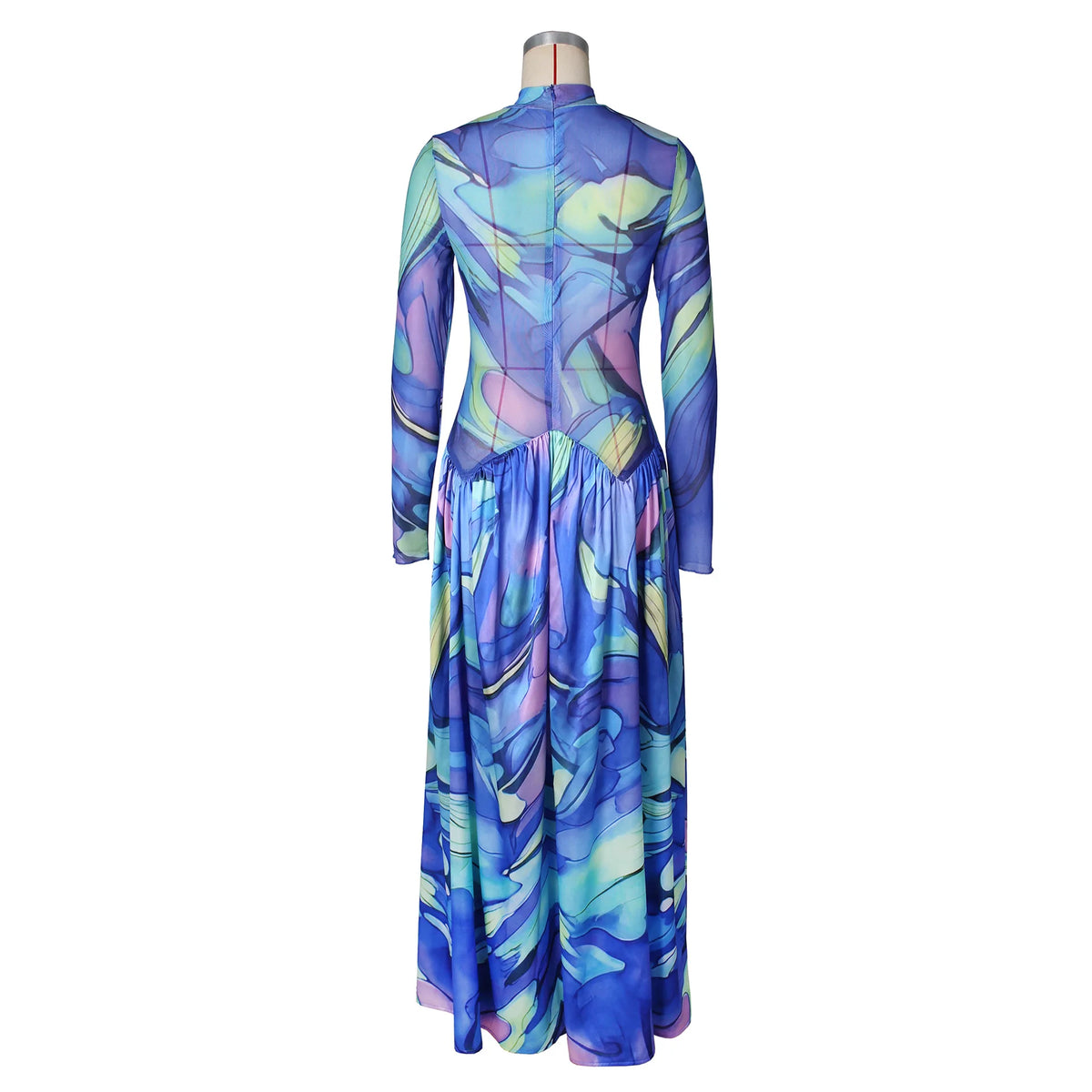 Elegant Women O-Neck Maxi Dress Fashion Long Sleeve Flower Print Dresses Evening Ladies Street Party Vestidos 2026 Summer Autumn