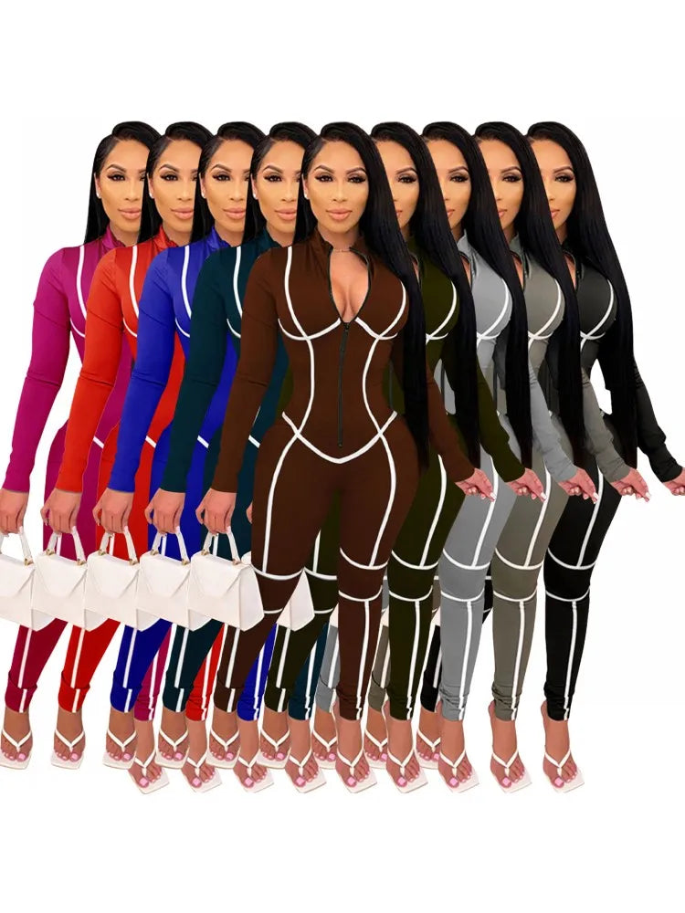 Solid Color Women Jumpsuits For Spring Autumn 2026 Long Sleeve Loose Fashion Streetwear Overalls Sports Pants Trousers