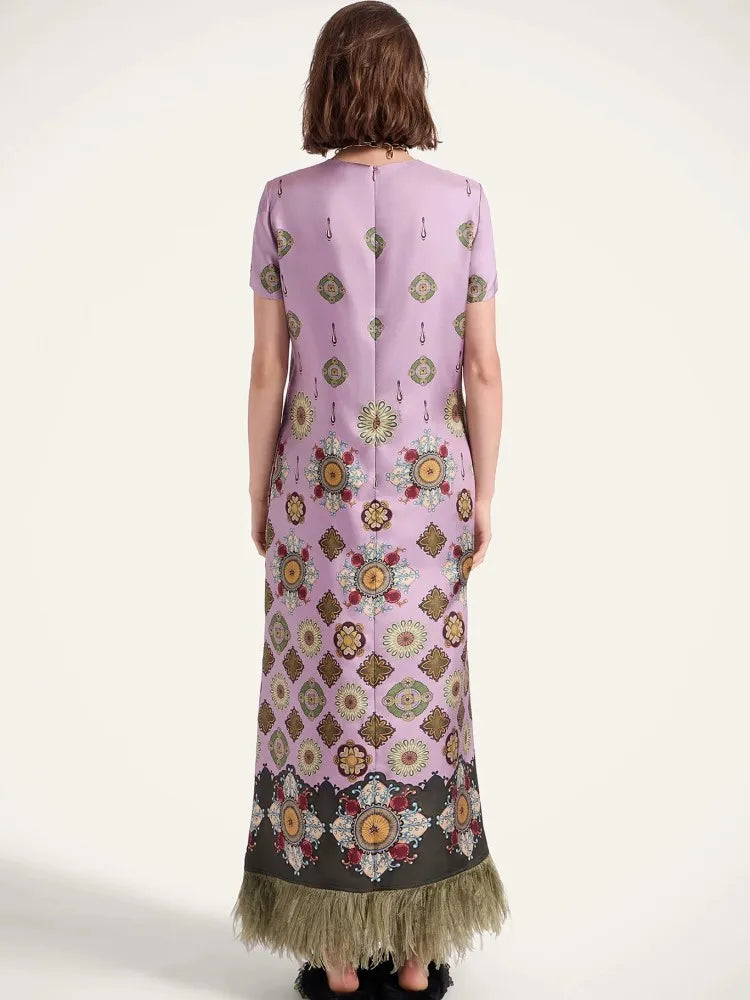 African Dresses For Women Elegant Short Sleeve Dashiki Maxi A-Line Dress Ladies Traditional African Clothing Fairy Dreaes