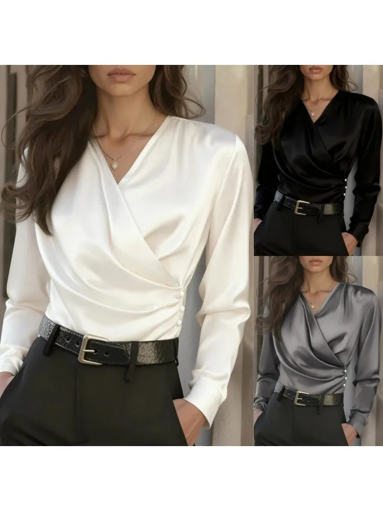 Women Blouses 2026 Spring Summer Long Sleeve Blouse Woman Blouse Shirt Office Elegant Work Shirt Top Blusas Mujer De Moda