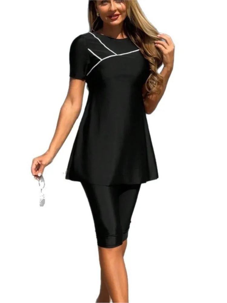 New Cover Ups Sexy Swimsuit Women Summer Bathing Suit Bikini Set Short Sleeve Swimwear Women Beach Swimming Suit For Female