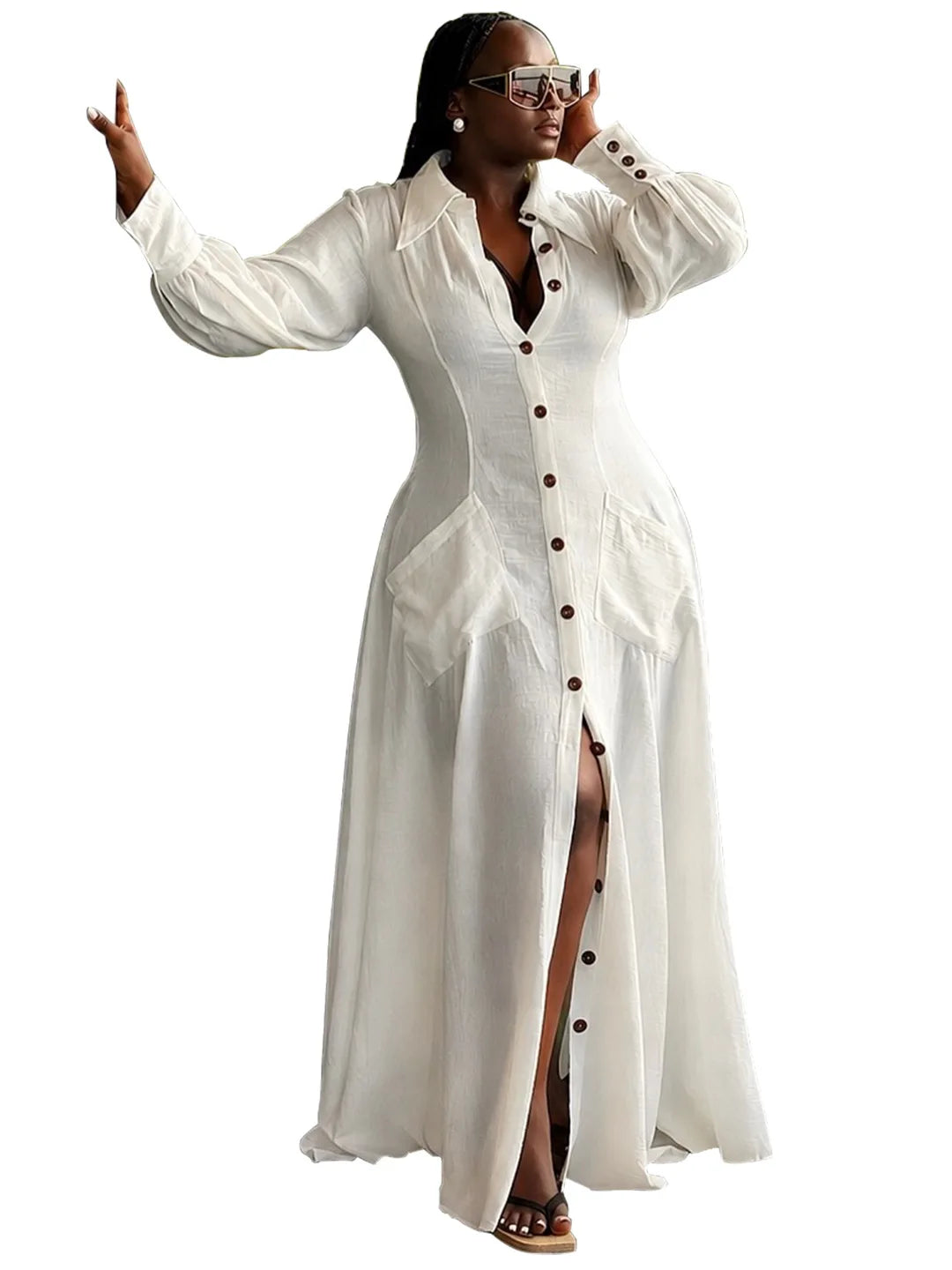 XL-5XL Plus Size Clothes Dresses Women Robes Autumn Long Sleeve Street Style Casual 3XL 4XL Big Size Long Maxi Dress Oversized