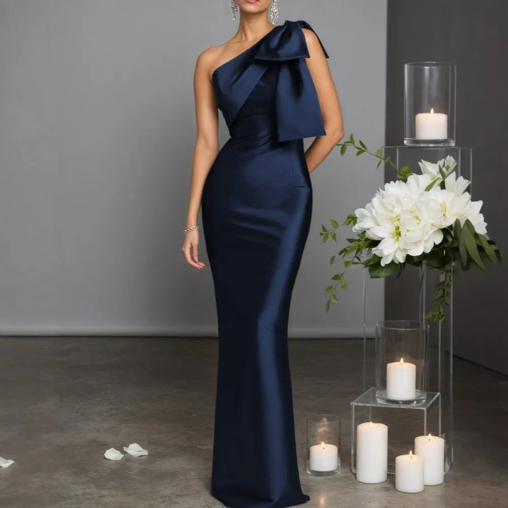 One Shoulder Sexy Maxi Dress Women Gown Fashion Diagonal Collar Sleeveless Backless Club Elegant Long Dresses Female Clothing