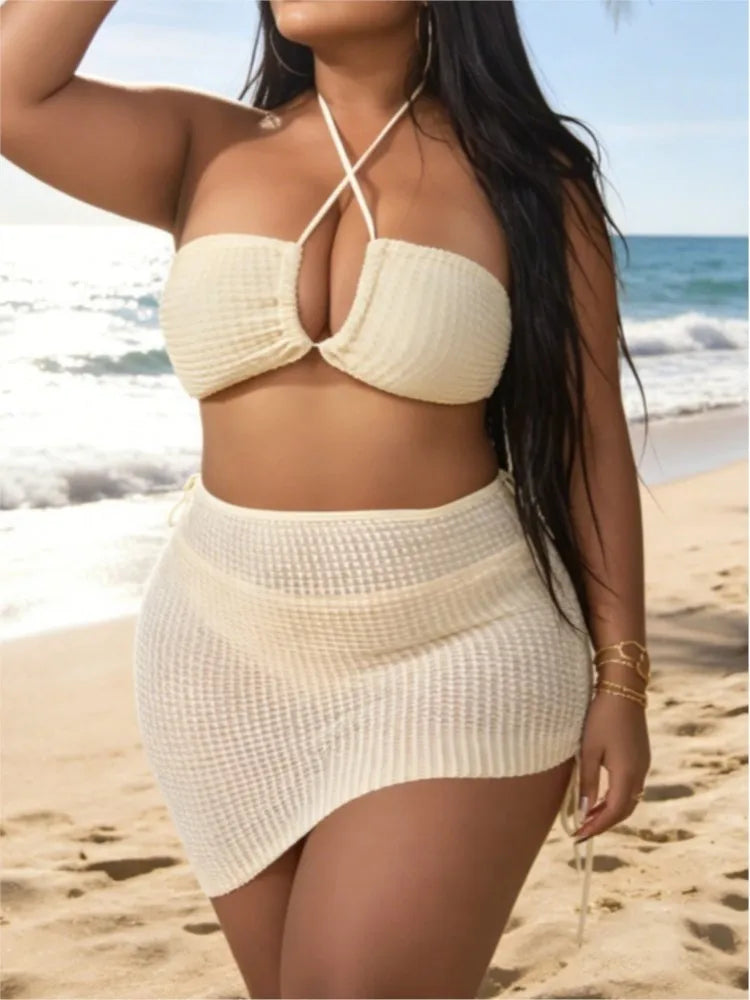 L-4XL Plus Size High Waist Bikini Women's Push Up Large Size 3XL 4XL Swimsuit Summer Mujer Tummy Control Swimwear Bikini Sets