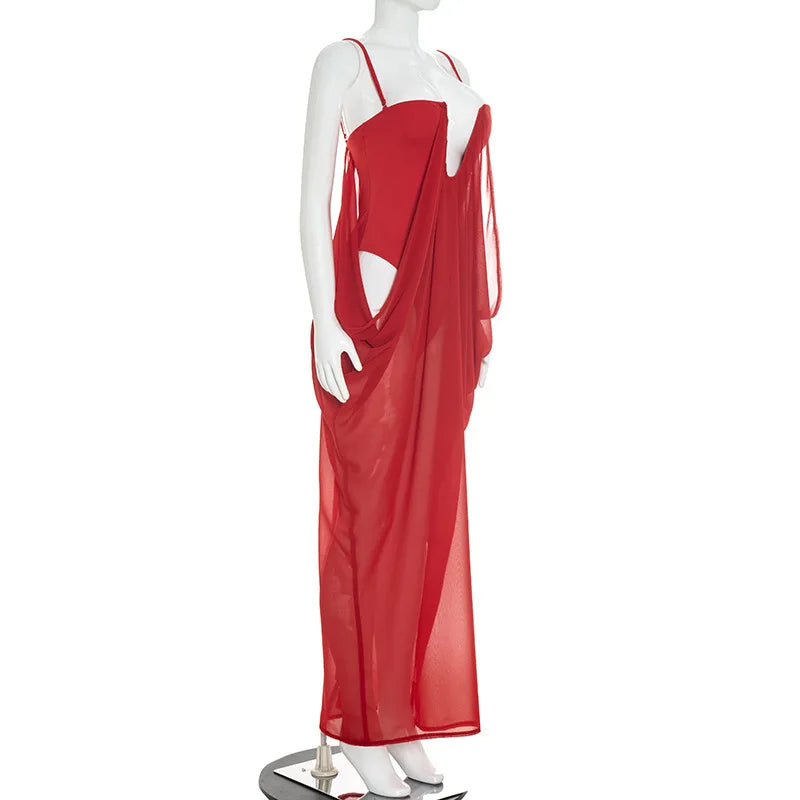 Summer Cover Ups Women Swimsuit Strapless Sleeveless Robes Bathing Suit New Beach Holiday Long Maxi Dresses Cover-Up