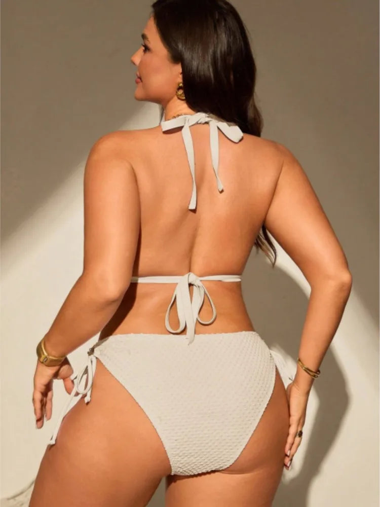 L-4XL Plus Size High Waist Bikini Women's Push Up Large Size 3XL 4XL Swimsuit Summer Mujer Tummy Control Swimwear Bikini Sets