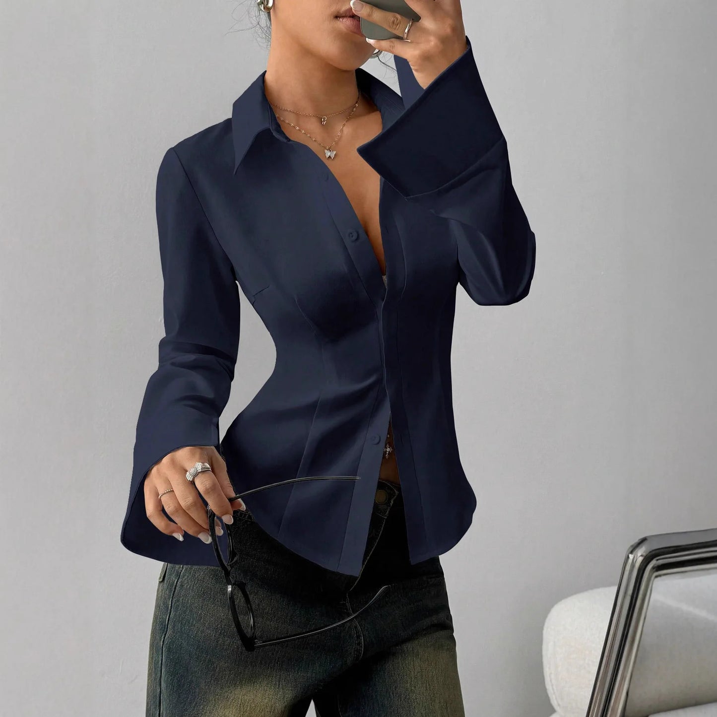 Women Blouses 2026 Spring Autumn Long Sleeve Blouse Woman Blouse Shirt Office Elegant Work Shirt Top Blusas Mujer De Moda