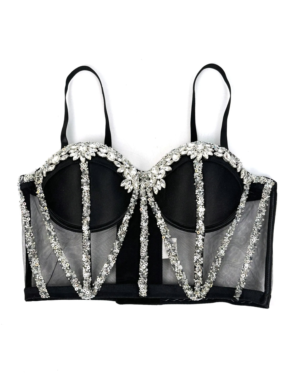 Rhinestones Female Corset Top Women Camis Nightclub Pearls Short Chest Binder Sexy Camisole Mujer Lingerie Tube Bra Debardeur