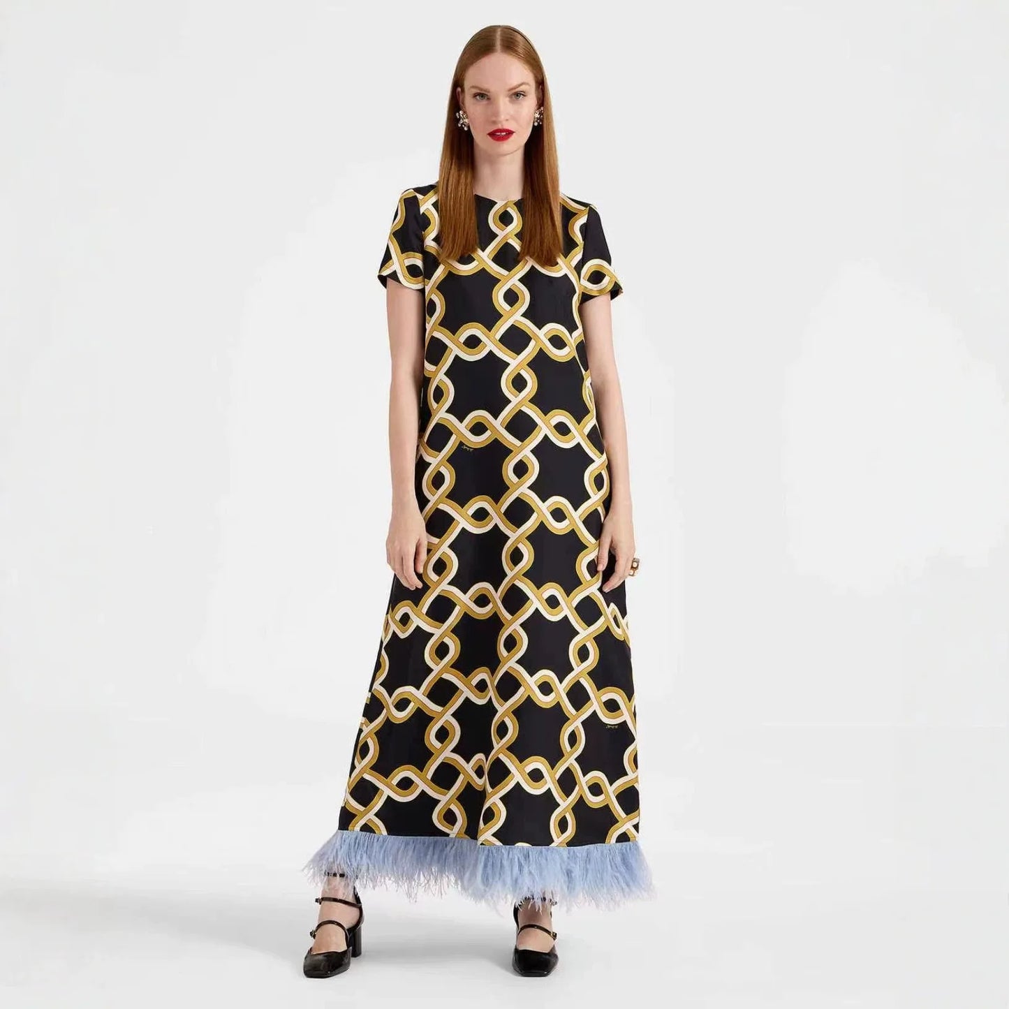 African Dresses For Women Elegant Short Sleeve Dashiki Maxi A-Line Dress Ladies Traditional African Clothing Fairy Dreaes
