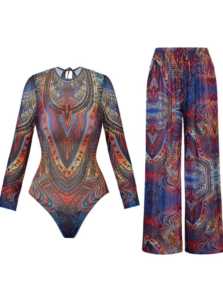 2 Piece Sets Swimwear And Panst Sexy Swimsuit Women Summer Bathing Suit Bikini Set Beach Cover Up Swimming Suit Купальник