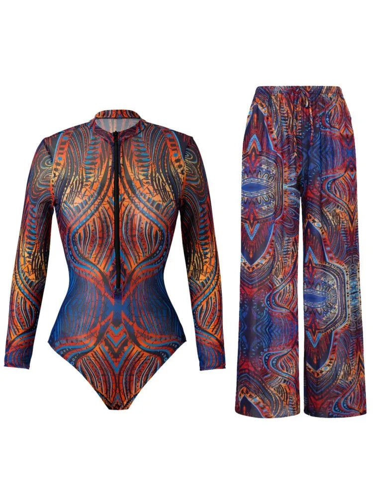 2 Piece Sets Swimwear And Panst Sexy Swimsuit Women Summer Bathing Suit Bikini Set Beach Cover Up Swimming Suit Купальник