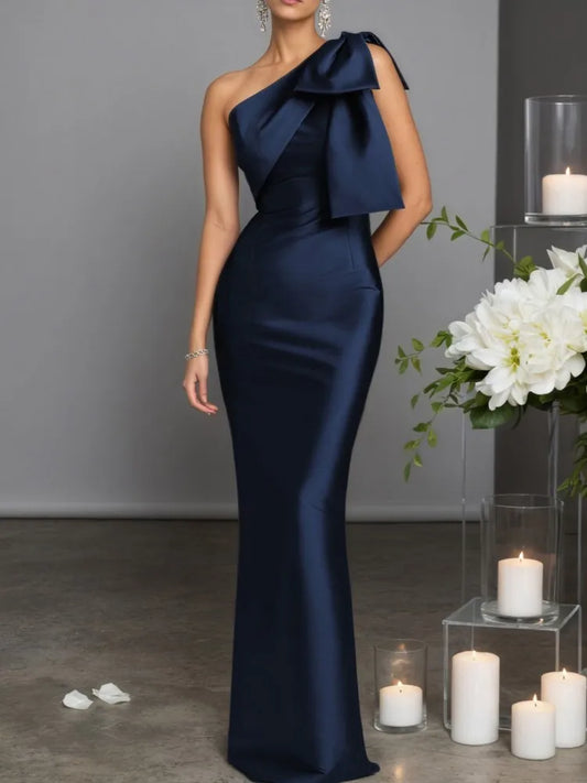 One Shoulder Sexy Maxi Dress Women Gown Fashion Diagonal Collar Sleeveless Backless Club Elegant Long Dresses Female Clothing