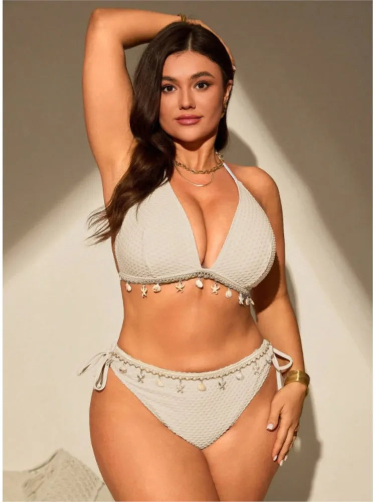 L-4XL Plus Size High Waist Bikini Women's Push Up Large Size 3XL 4XL Swimsuit Summer Mujer Tummy Control Swimwear Bikini Sets