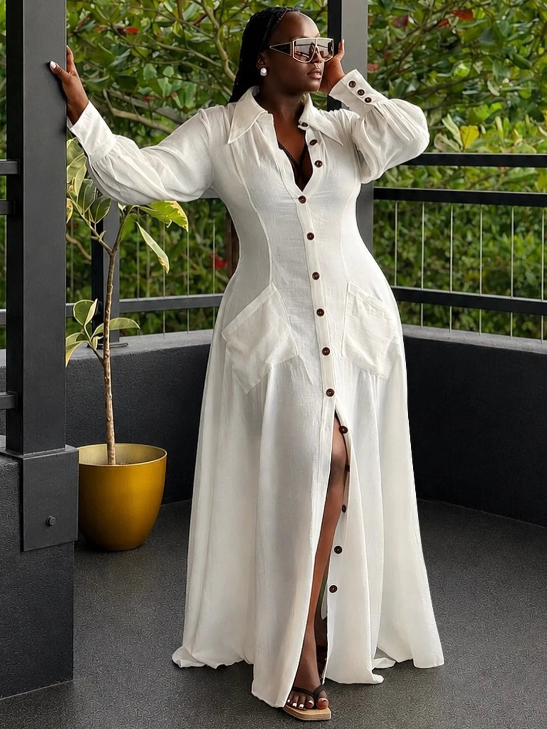XL-5XL Plus Size Clothes Dresses Women Robes Autumn Long Sleeve Street Style Casual 3XL 4XL Big Size Long Maxi Dress Oversized