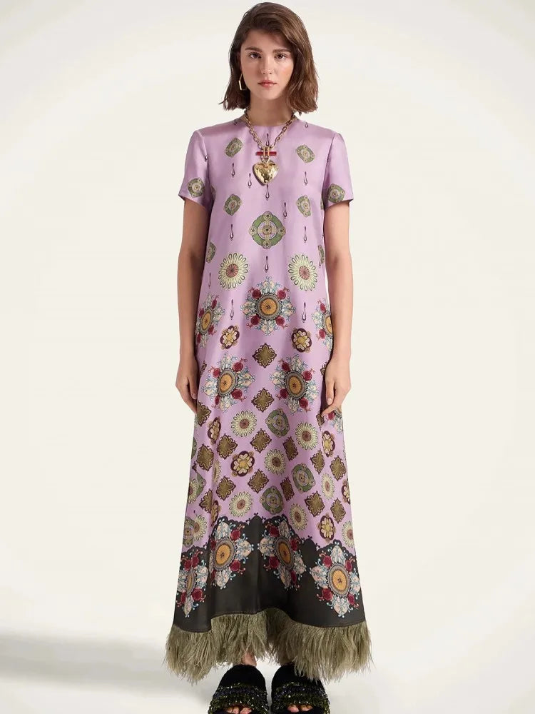 African Dresses For Women Elegant Short Sleeve Dashiki Maxi A-Line Dress Ladies Traditional African Clothing Fairy Dreaes