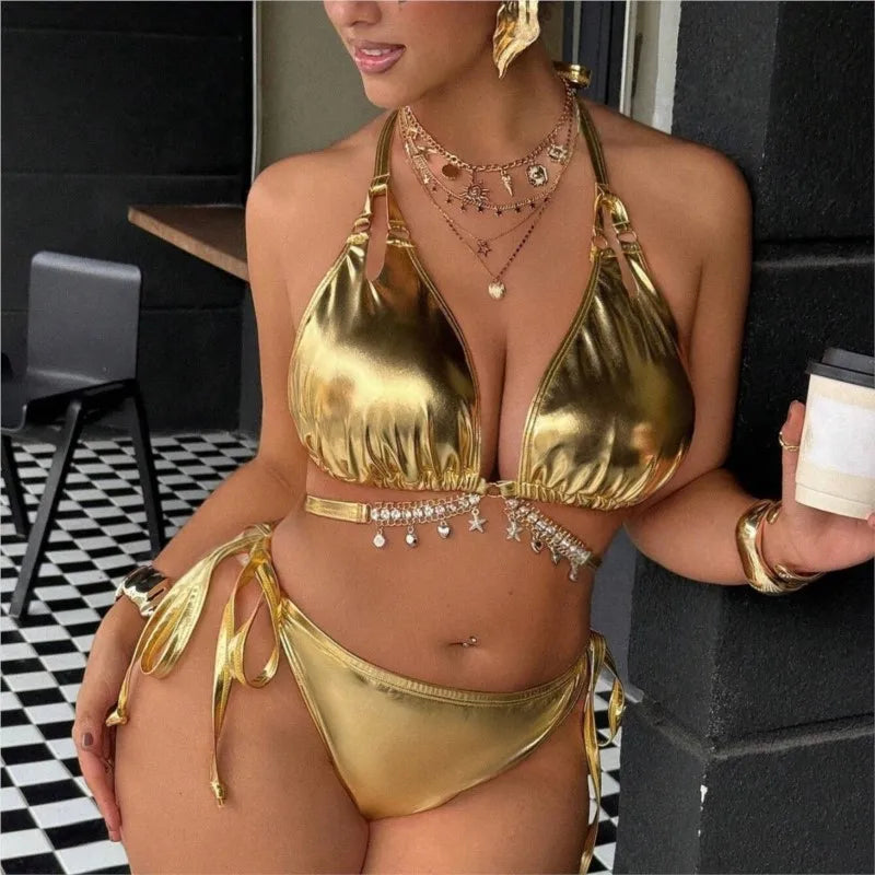 Plus Size High Waist Bikini Women's Push Up Large Size Swimsuit 2026 Summer Mujer Big Size Tummy Control Swimwear Bikini Sets