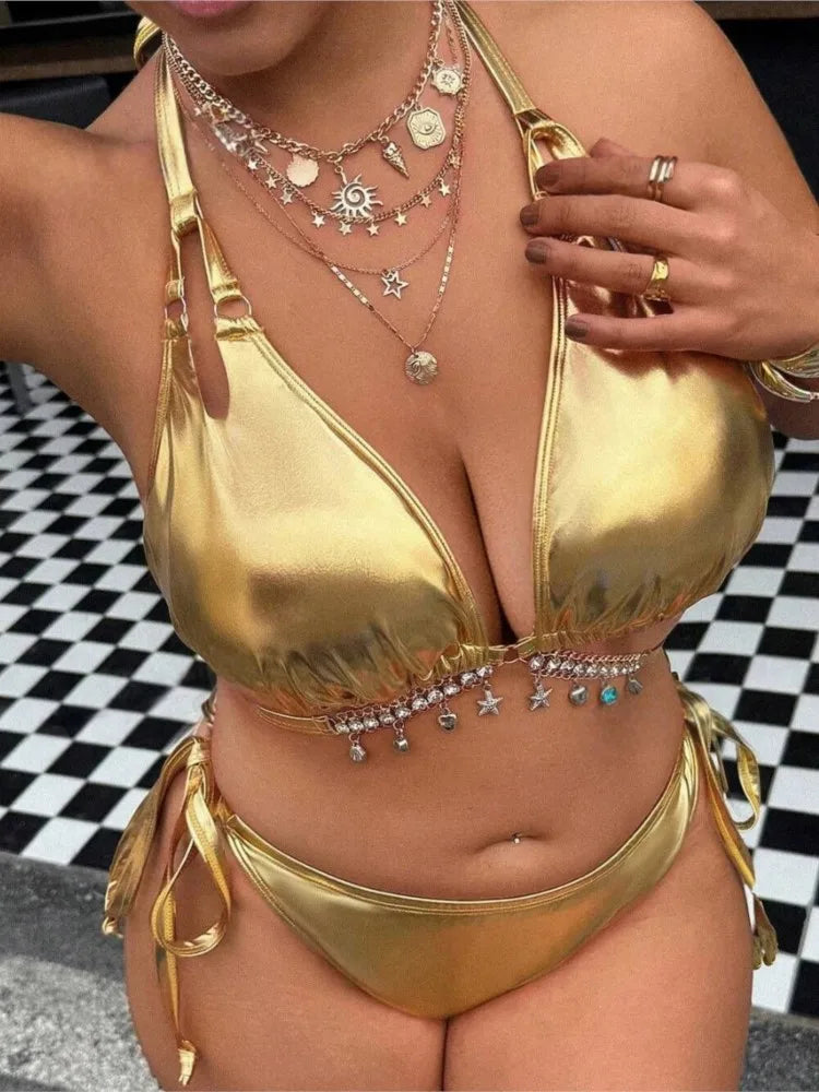 Plus Size High Waist Bikini Women's Push Up Large Size Swimsuit 2026 Summer Mujer Big Size Tummy Control Swimwear Bikini Sets
