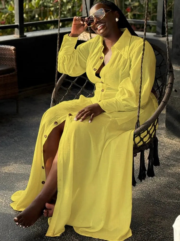 XL-5XL Plus Size Clothes Dresses Women Robes Autumn Long Sleeve Street Style Casual 3XL 4XL Big Size Long Maxi Dress Oversized