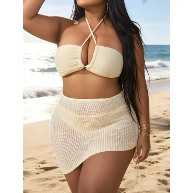 L-4XL Plus Size High Waist Bikini Women's Push Up Large Size 3XL 4XL Swimsuit Summer Mujer Tummy Control Swimwear Bikini Sets