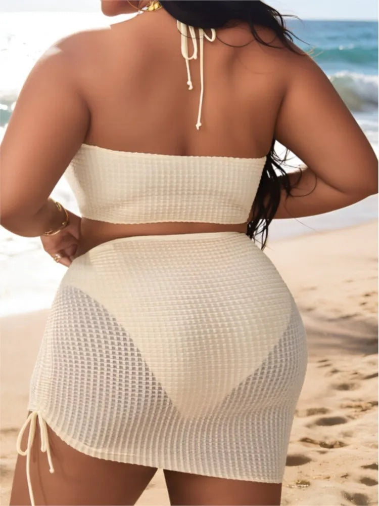 L-4XL Plus Size High Waist Bikini Women's Push Up Large Size 3XL 4XL Swimsuit Summer Mujer Tummy Control Swimwear Bikini Sets