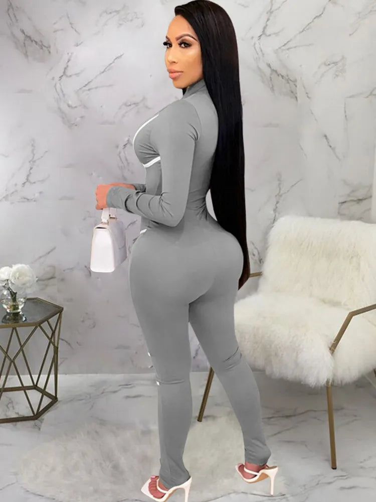 Solid Color Women Jumpsuits For Spring Autumn 2026 Long Sleeve Loose Fashion Streetwear Overalls Sports Pants Trousers