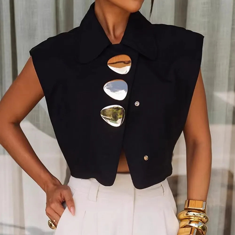Women Blouses 2026 Summer Autumn Sleeveless Blouse Woman Blouse Shirt Office Elegant Work Shirt Top Blusas Mujer De Moda