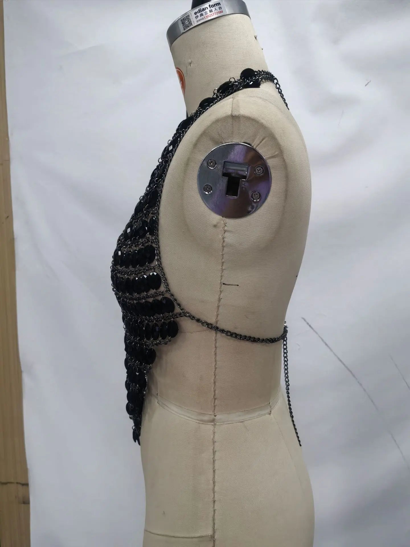 Chain Patchwork Beach Camisole Women V-Neck Sexy Backless Summer Trend Street Midnight Versatile Hottie Classic Tops