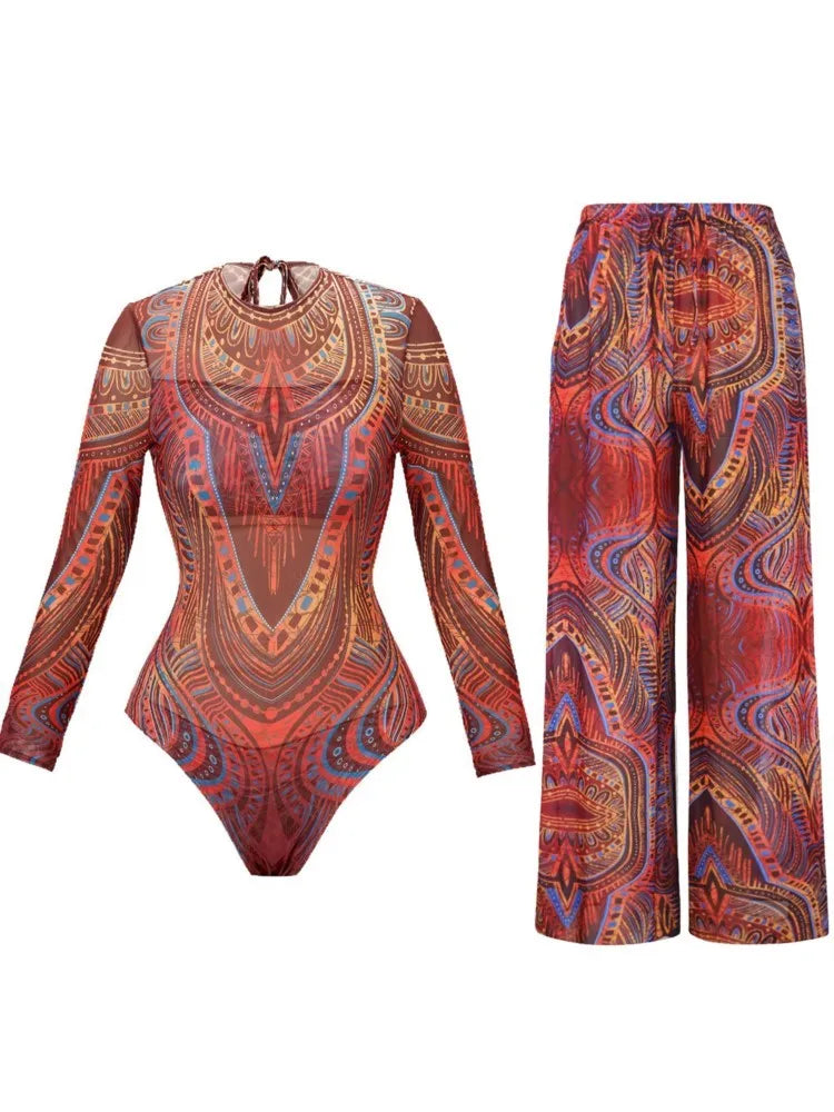2 Piece Sets Swimwear And Panst Sexy Swimsuit Women Summer Bathing Suit Bikini Set Beach Cover Up Swimming Suit Купальник